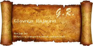 Glovnya Rajmund névjegykártya